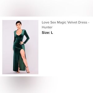 Velvet green dress
